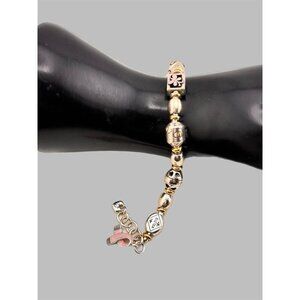 Brighton Power of Pink Breast Cancer Beaded Butterfly Ribbon Key Bracelet NWT